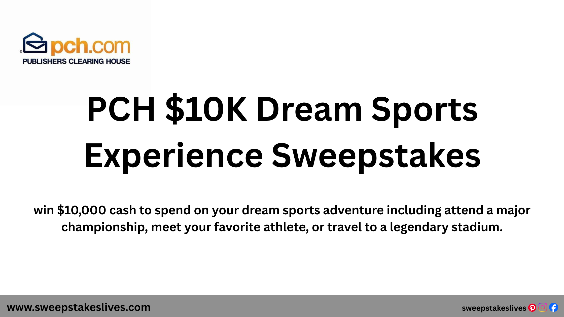 PCH $10K Dream Sports Experience Sweepstakes