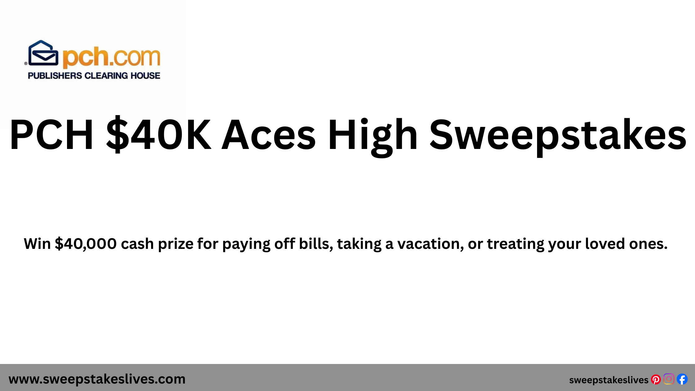 PCH $40K Aces High Sweepstakes